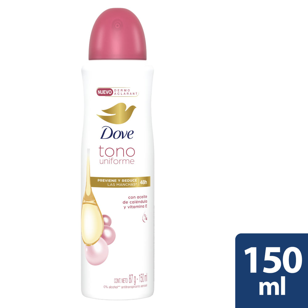Desodorante Dove Caléndula Tono Uniforme Aerosol x150 ml