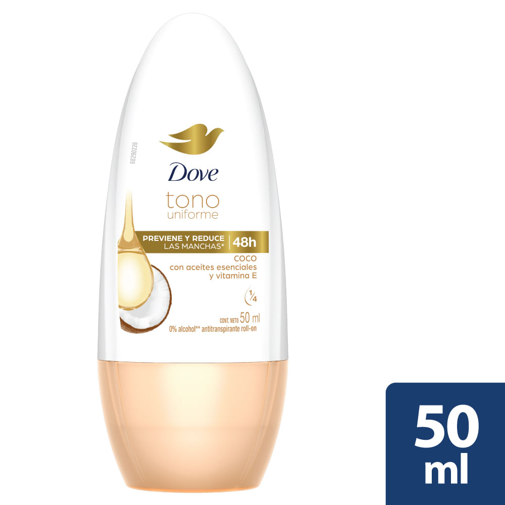 Desodorante Dove Coco Tono Uniforme Roll On 50 ml