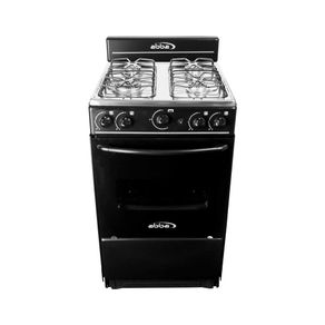 Estufa de piso con horno Abba AT 101-5 N 4 puestos gas propano acero inoxidable Negra