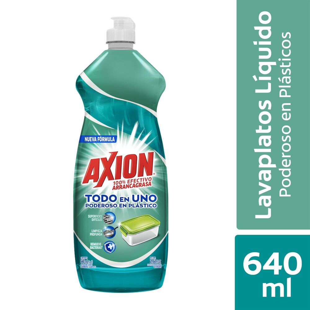Lavaplatos Líquido Axion Poderoso en Plástico x640ml