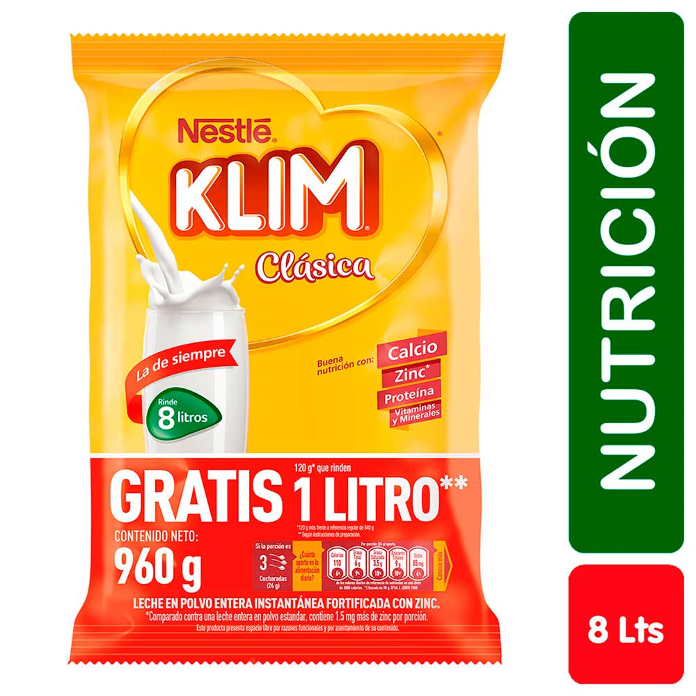 Leche en polvo Klim bolsa x960g
