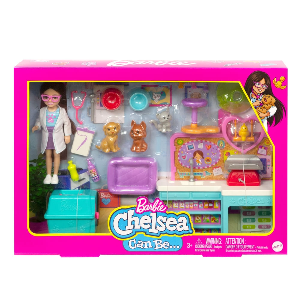 Muñeca Barbie Chelsea Veterinaria con accesorios
