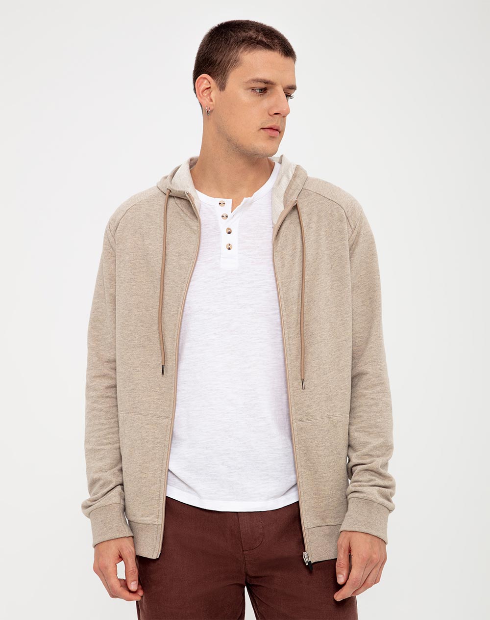 Chaqueta Con Capucha En Fleece Masculino Fepru Gef