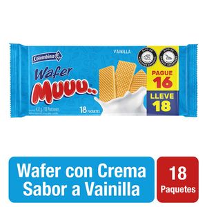 Galletas Muuu Wafer vainilla pague 16 lleve 18 x24g c/u