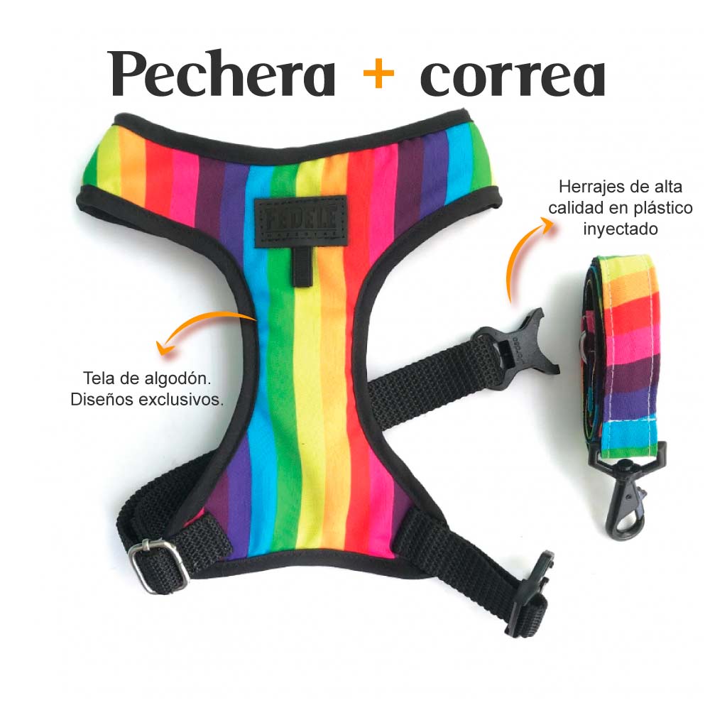 Pechera y Correa Colors Fedele Para Perro M/L