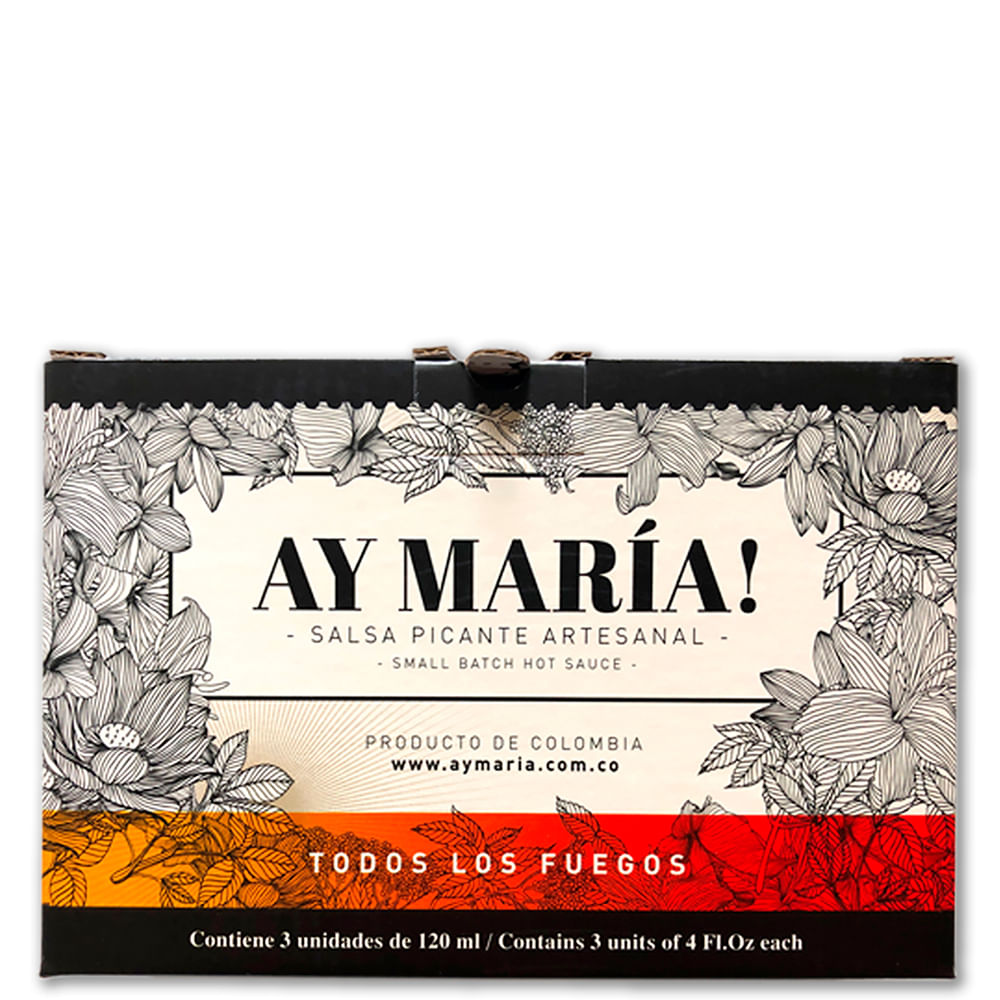 Salsa AyMaria Mulata picante artesanal x3und x120ml c/u