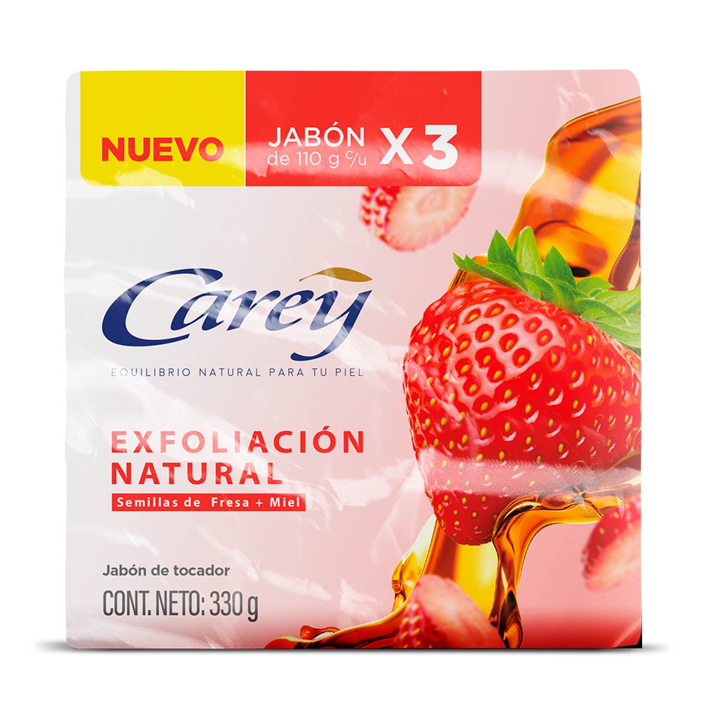 Jabon Carey Exfoliación Natural x3 Und x110grs
