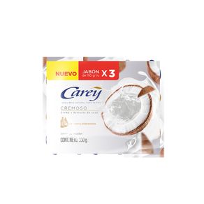 Jabon Carey Cremoso + Extracto Coco x3 Und x110grs