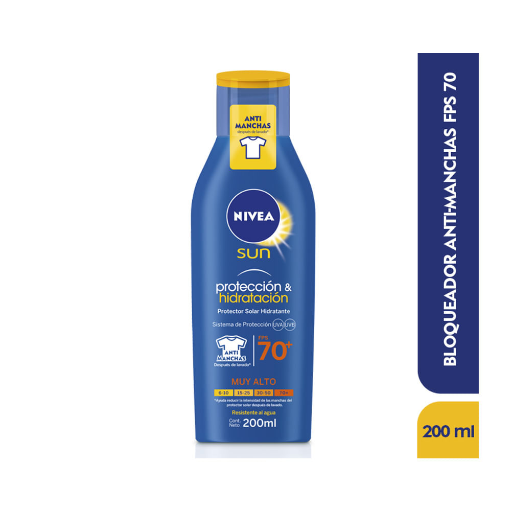 Protector Solar Nivea Sun Protección & Hidratación Fps 70 x200ml