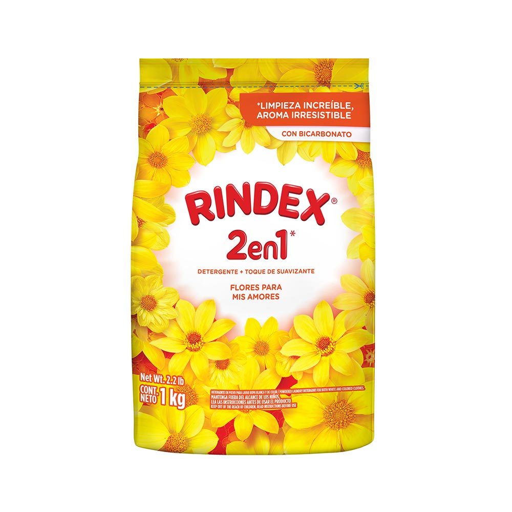 Detergente Rindex Polvo Flores Amores x1Kg