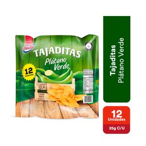 Tajaditas super ricas platano verde paquete x12und x300g