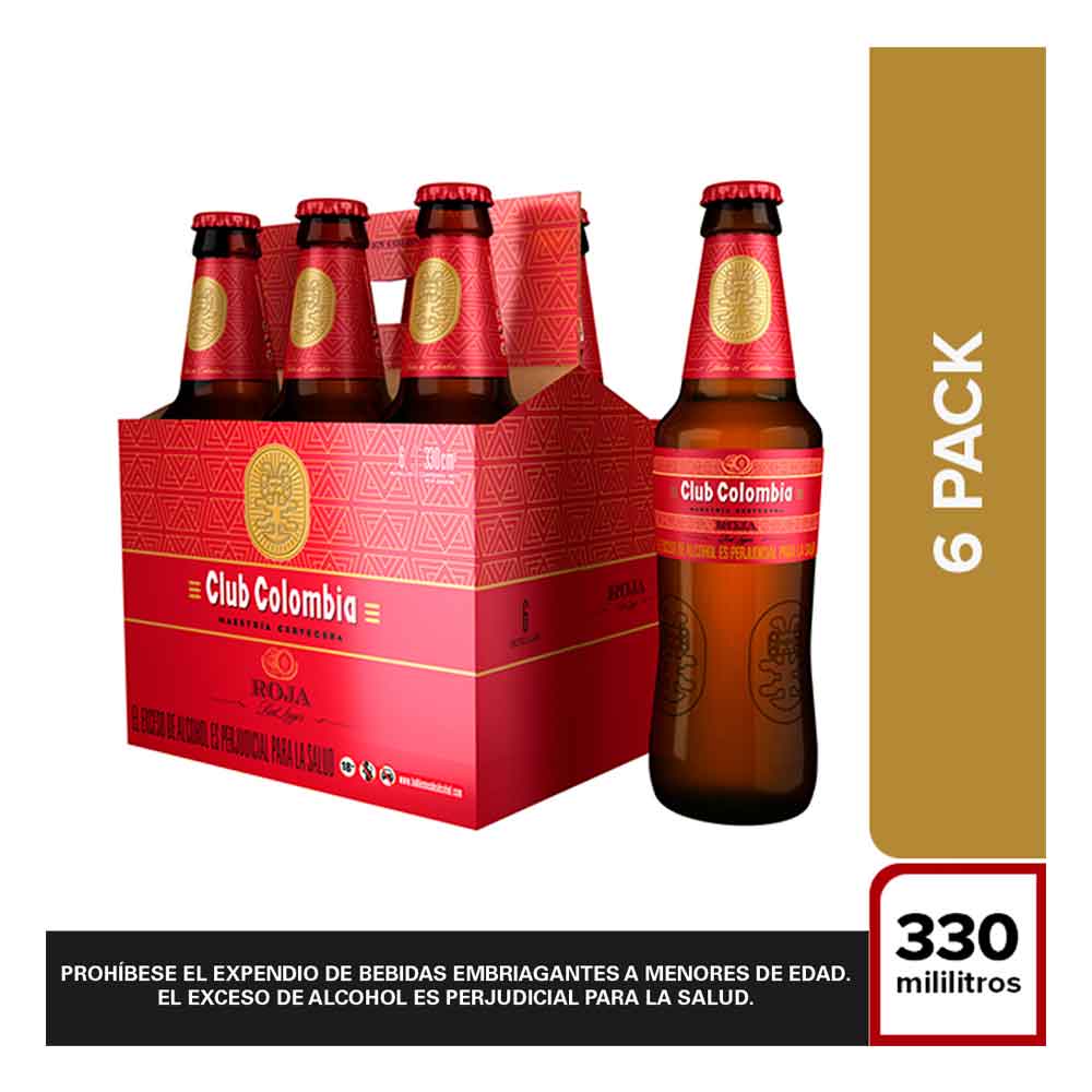 Cerveza Club Colombia Roja x6und x330ml c-u