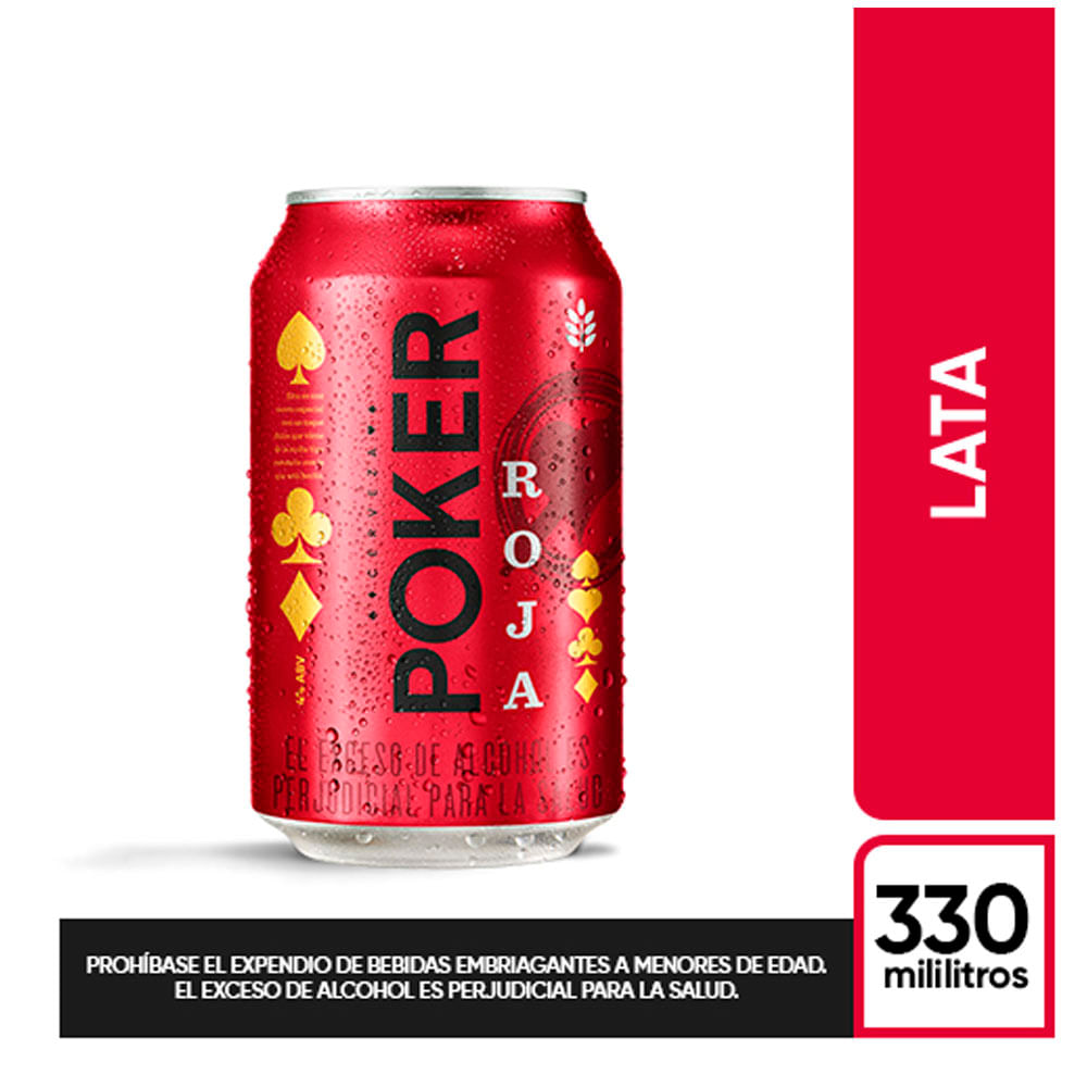 Cerveza Poker Roja Lata 330ml