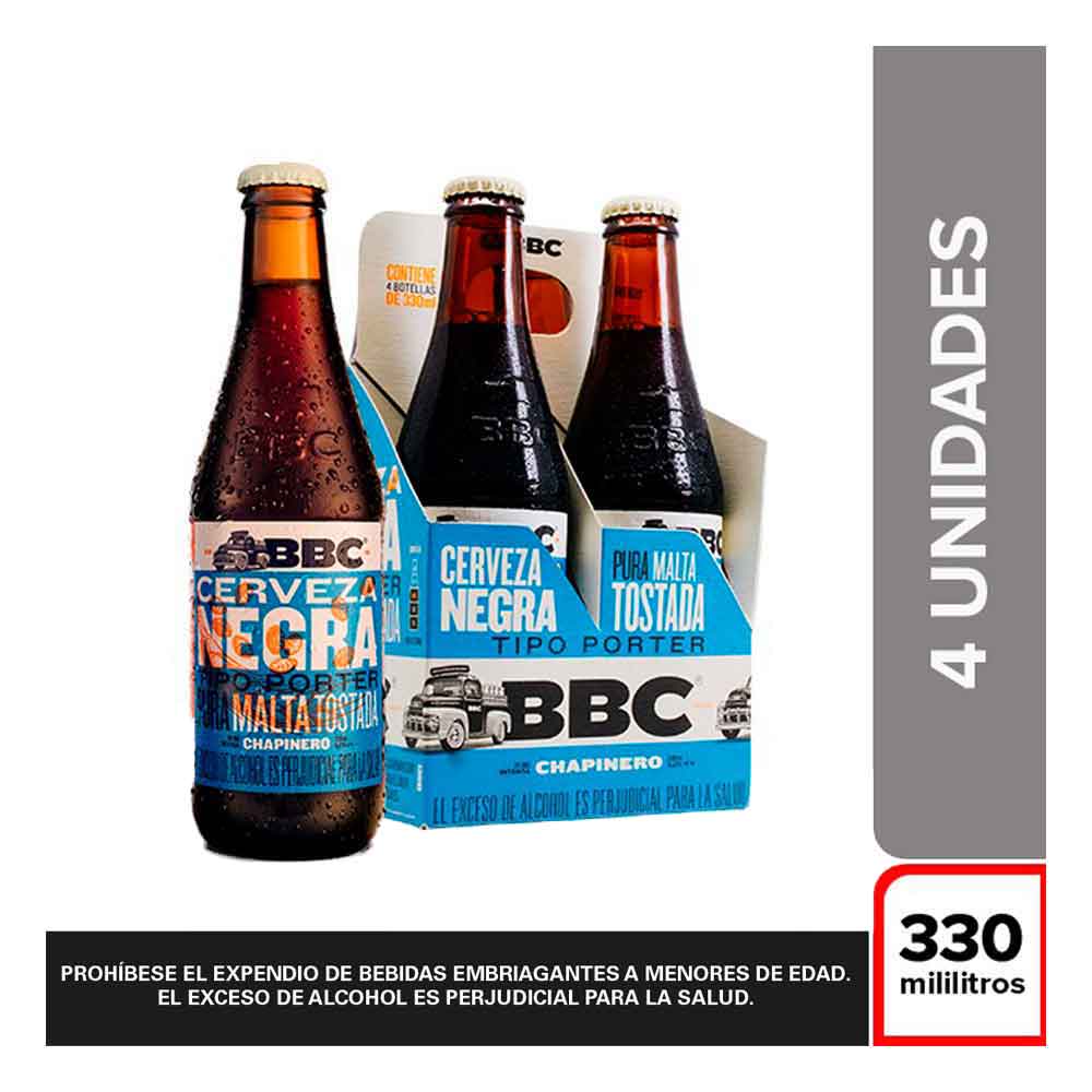 Cerveza BBC Chapinero Porter x4und x330ml c-u
