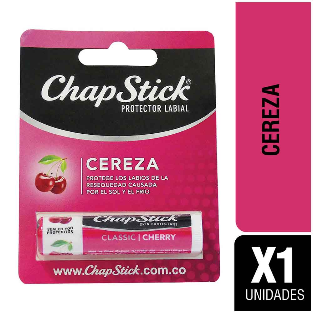 Protector labial Chapstick de cereza protege los labios de la resequedad x1und