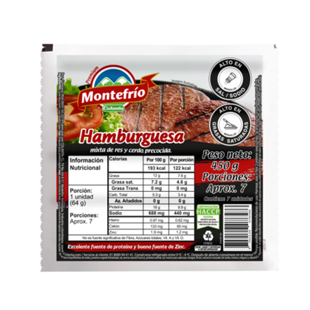 Hamburguesa Montefrio x7und x450g pn