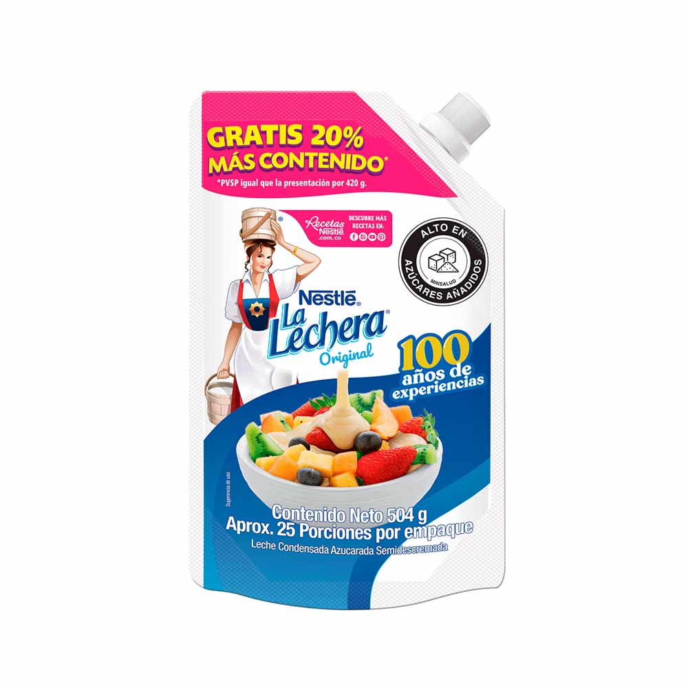 Leche condensada La Lechera bolsa x 504gr