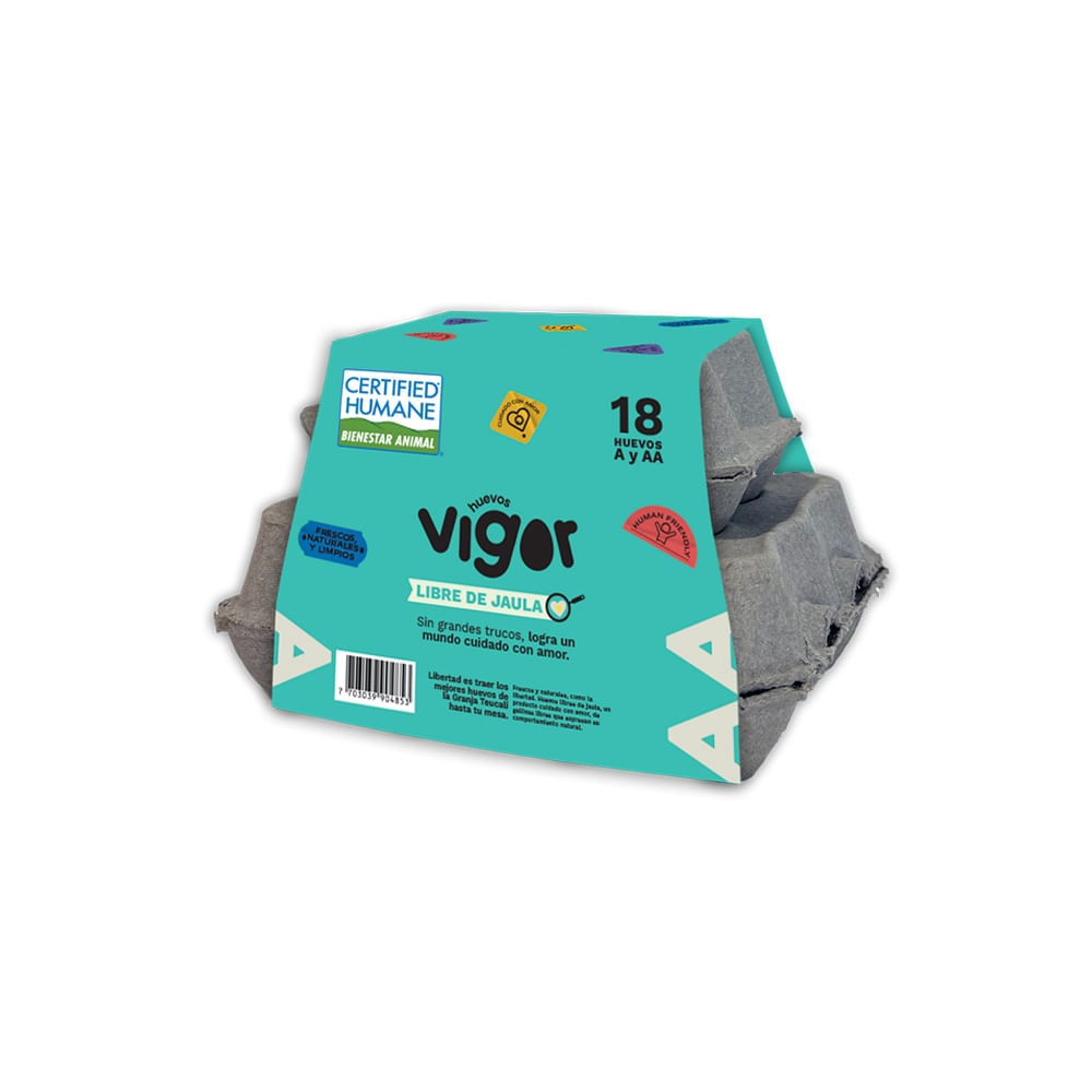 Huevos A - AA rojos Vigor libres jaula x18und