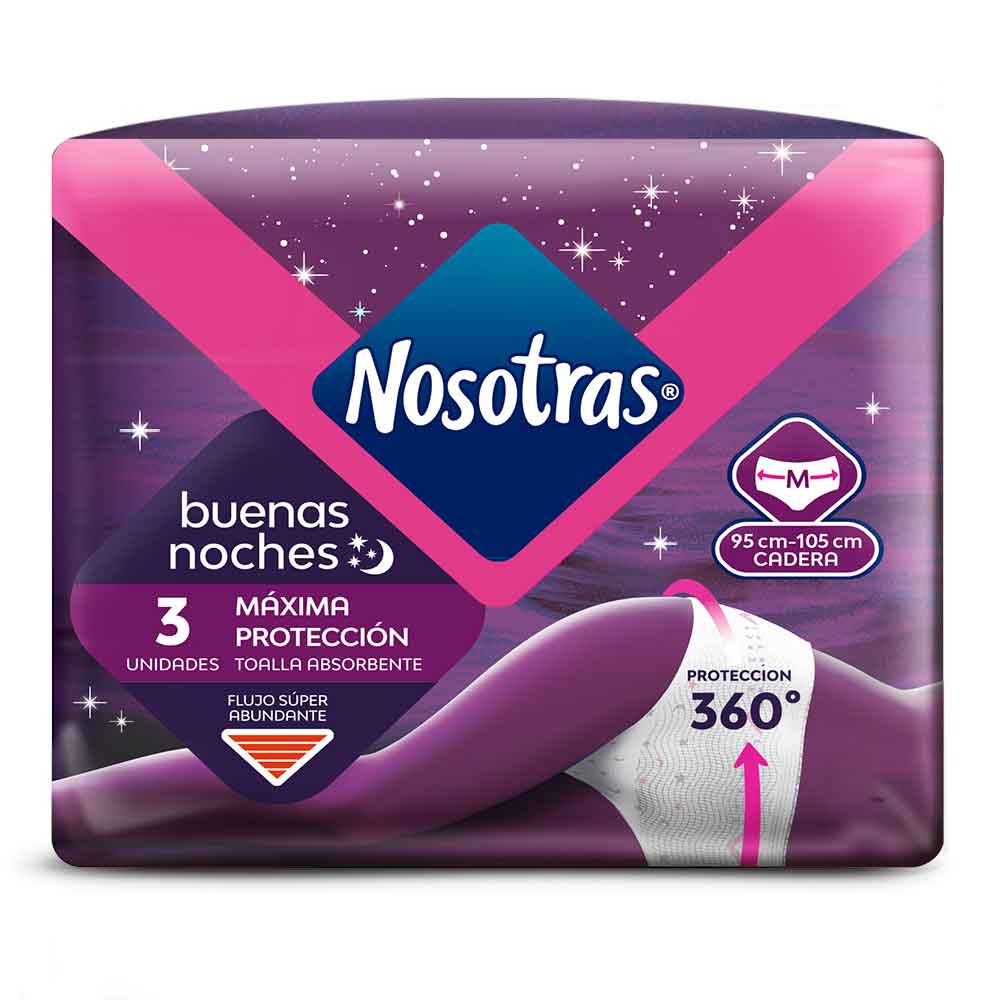Toallas higiénicas Nosotras buenas noches Talla M x3 und