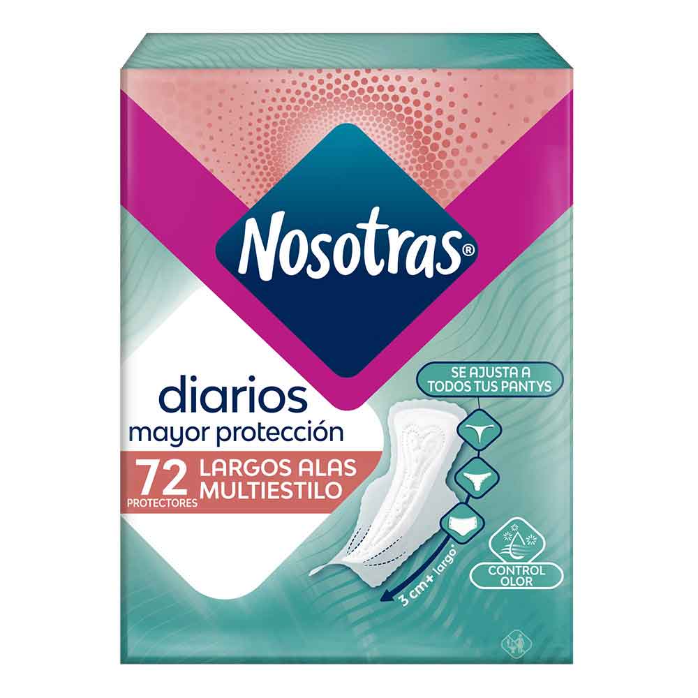 Protectores diarios Nosotras largos con alas multiestilo x72 und