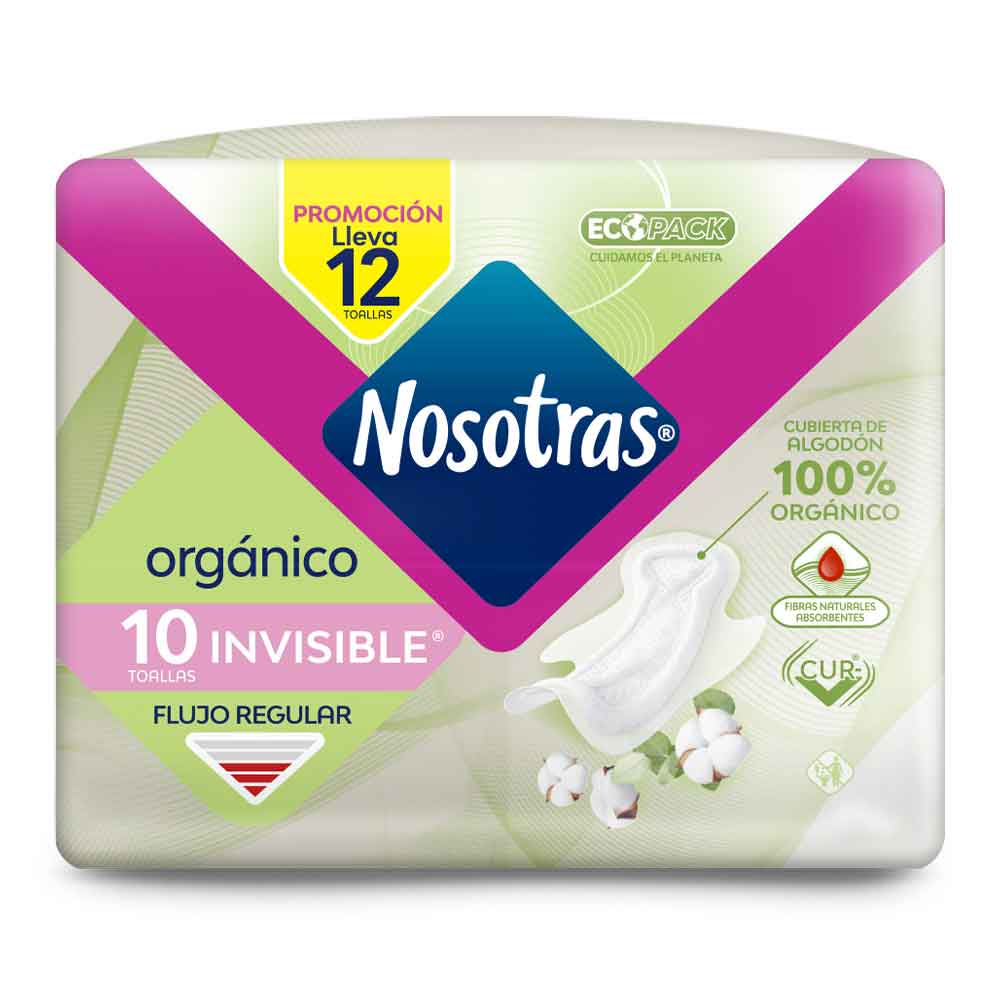 Toallas higiénicas Nosotras invisible orgánica x 10und + 2und
