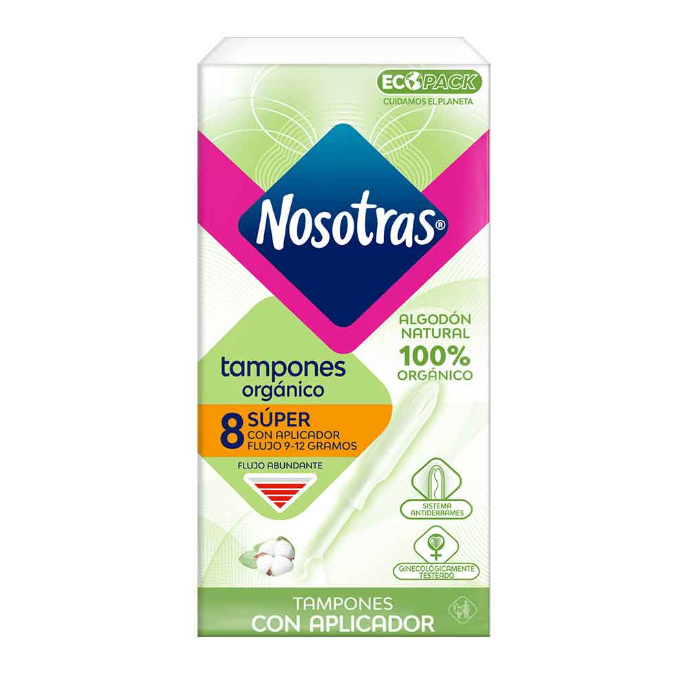 Tampones Nosotras con aplicador súper orgánico x8 und