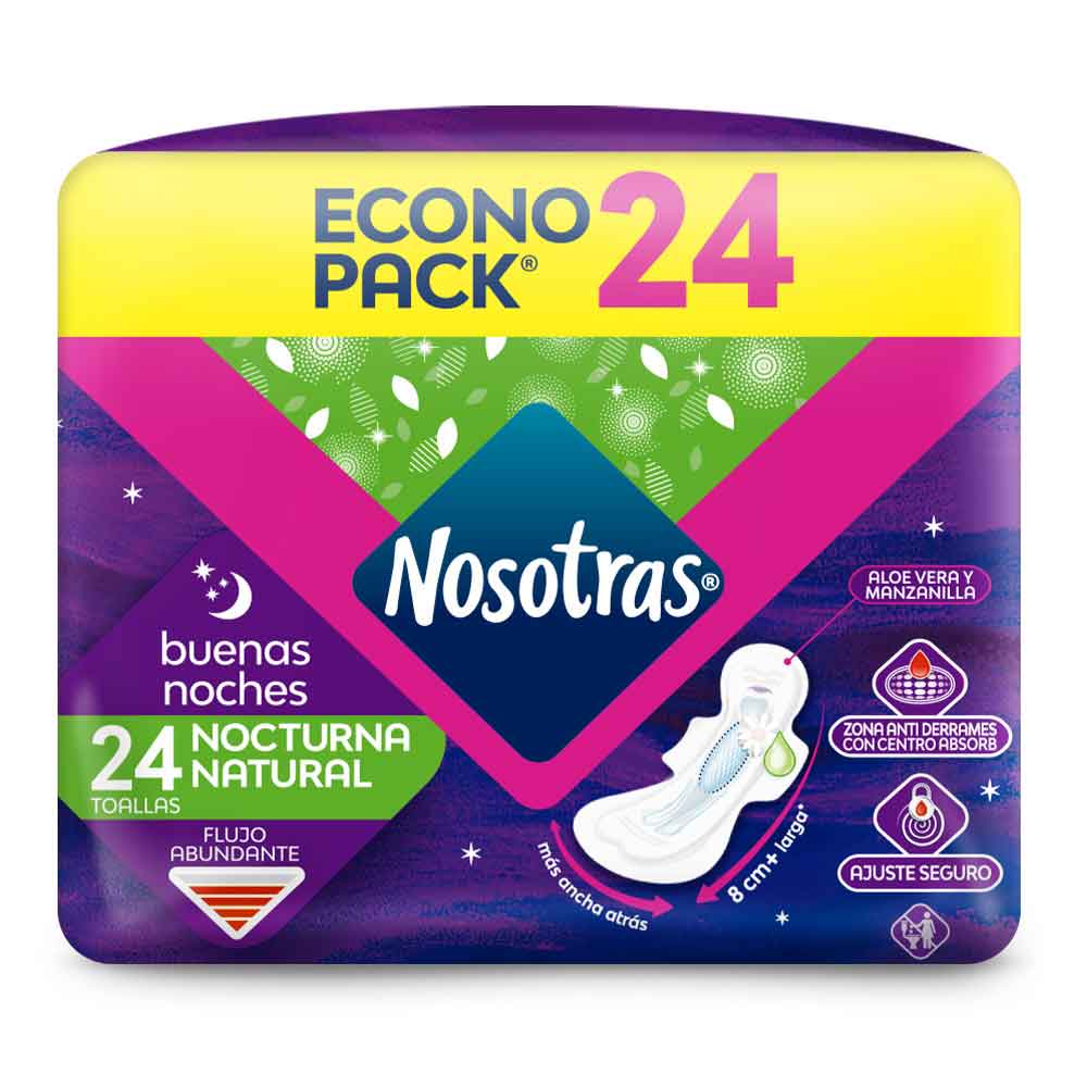 Toallas higiénicas Nosotras buenas noches tela x24 und