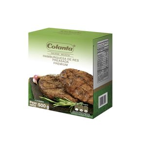 Hamburguesa res Colanta preasada premium x4und x500g