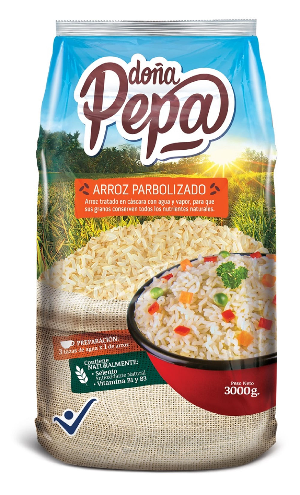 Arroz Doña Pepa parbolizado x3000g