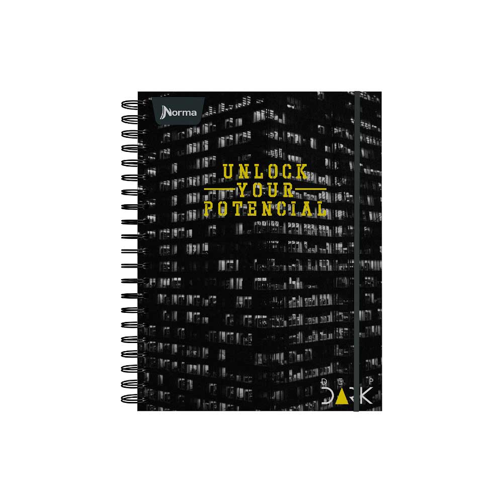 Cuaderno argollado Durabook deep Dark grande 175 hojas 7 materias cuadriculado Norma Surtido