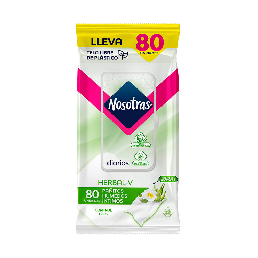 Pañitos Íntimos Nosotras Herbal x80und