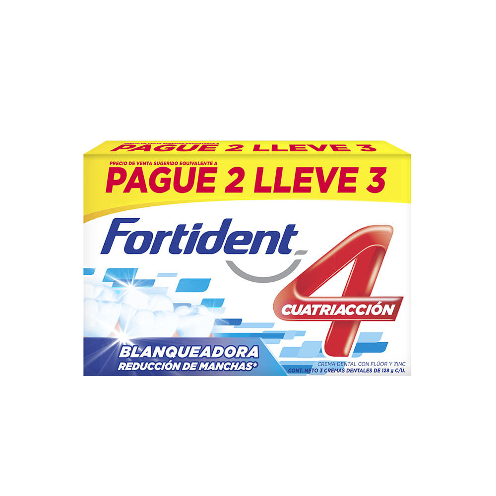 Crema Fortident blanqueadora pague 2 lleve 3 x 128gc-u