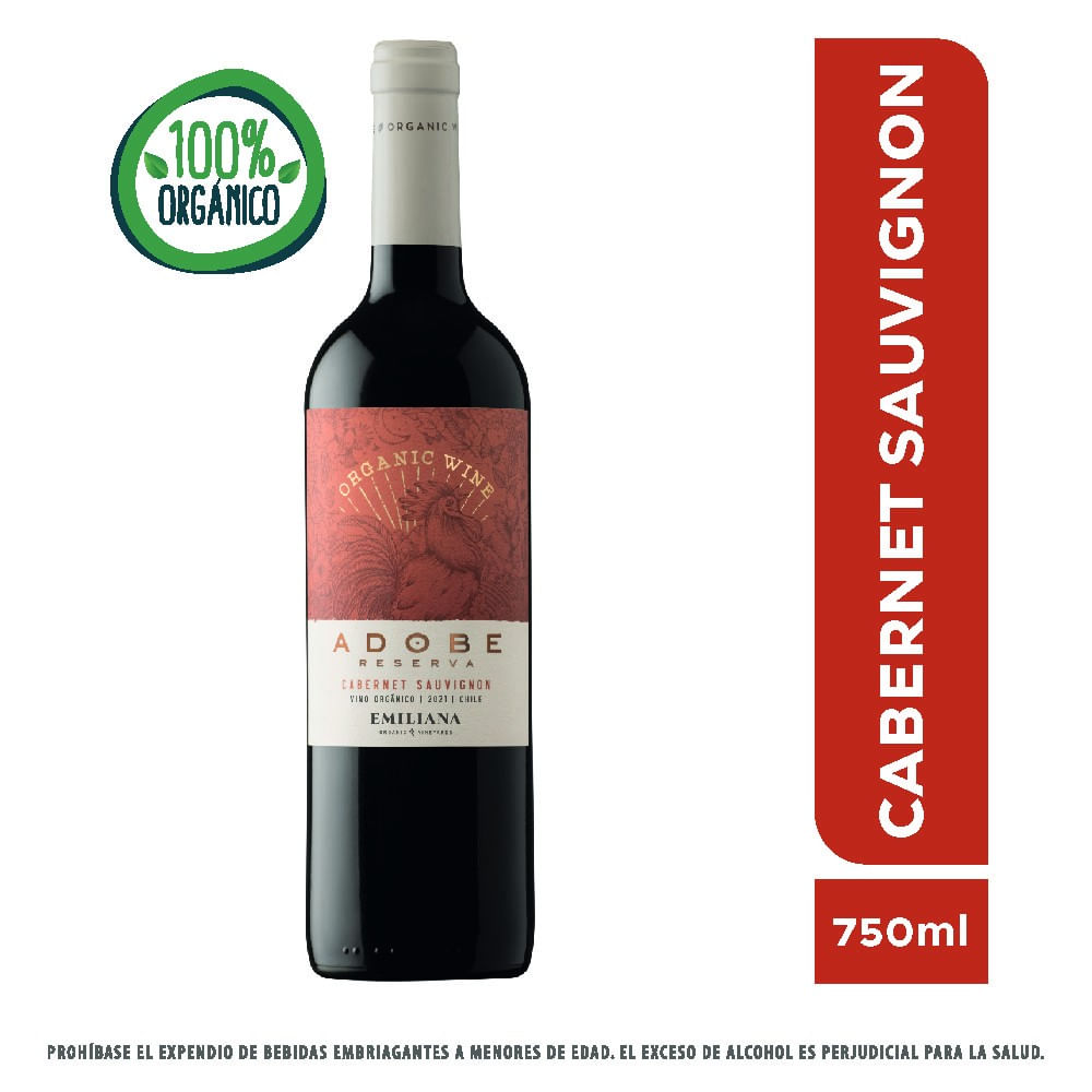 Vino tinto Adobe cabernet sauvignon x750ml