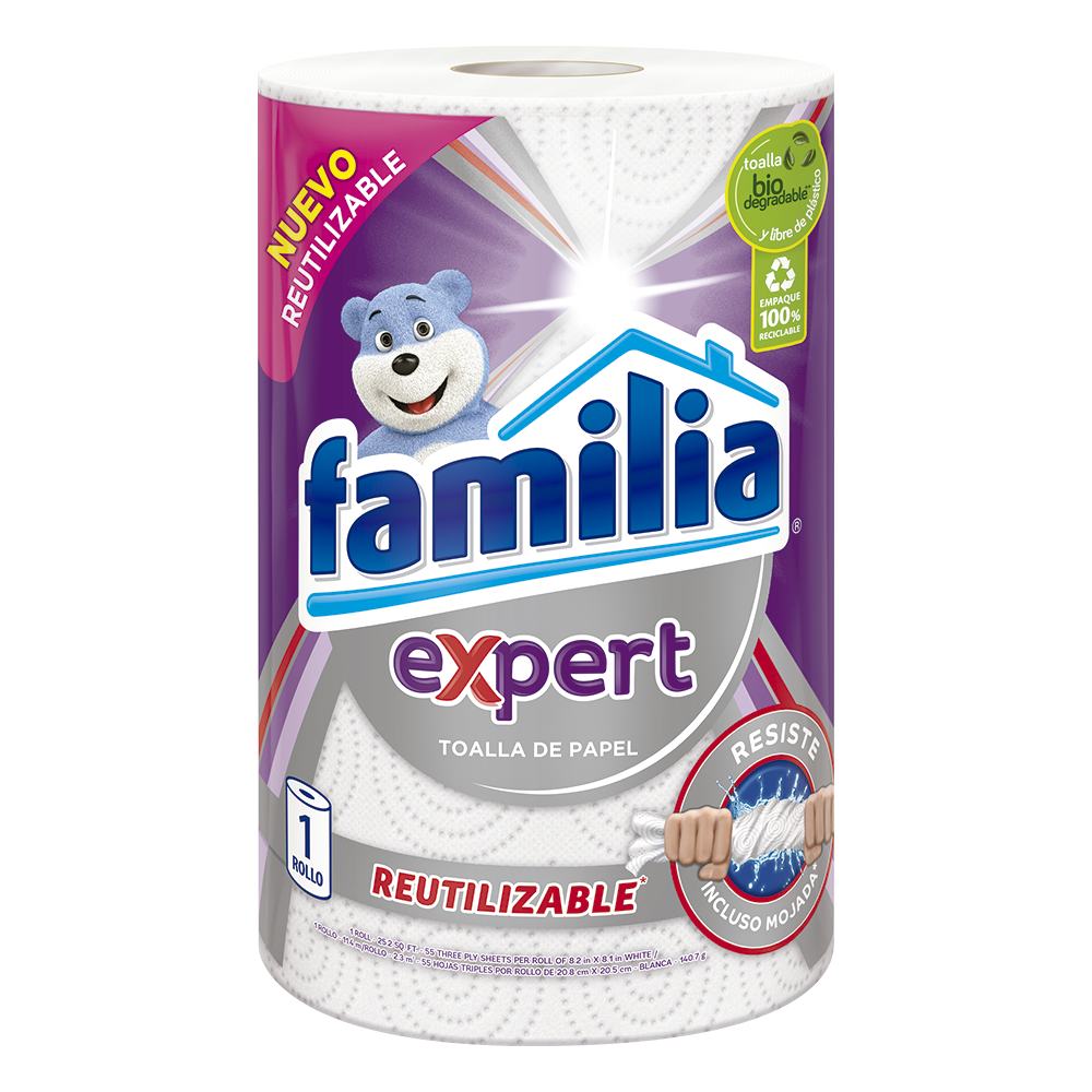 Toallas de cocina reutilizables Familia Expert x 1 rollo x 55 hojas c-u