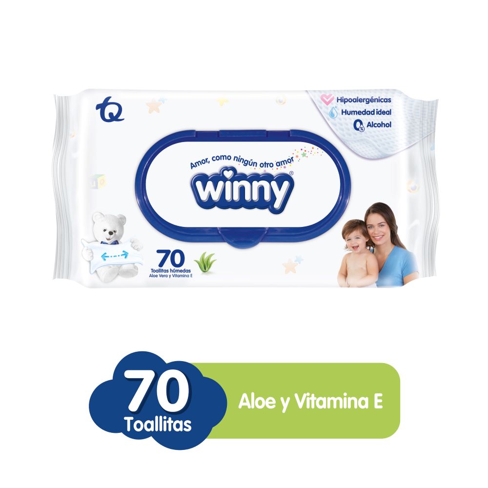Toallitas Winny Aloe x50und + paquete x20und