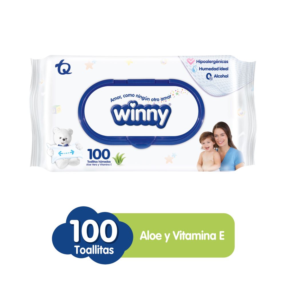 Toallitas Winny Aloe x70und + paquete x30und