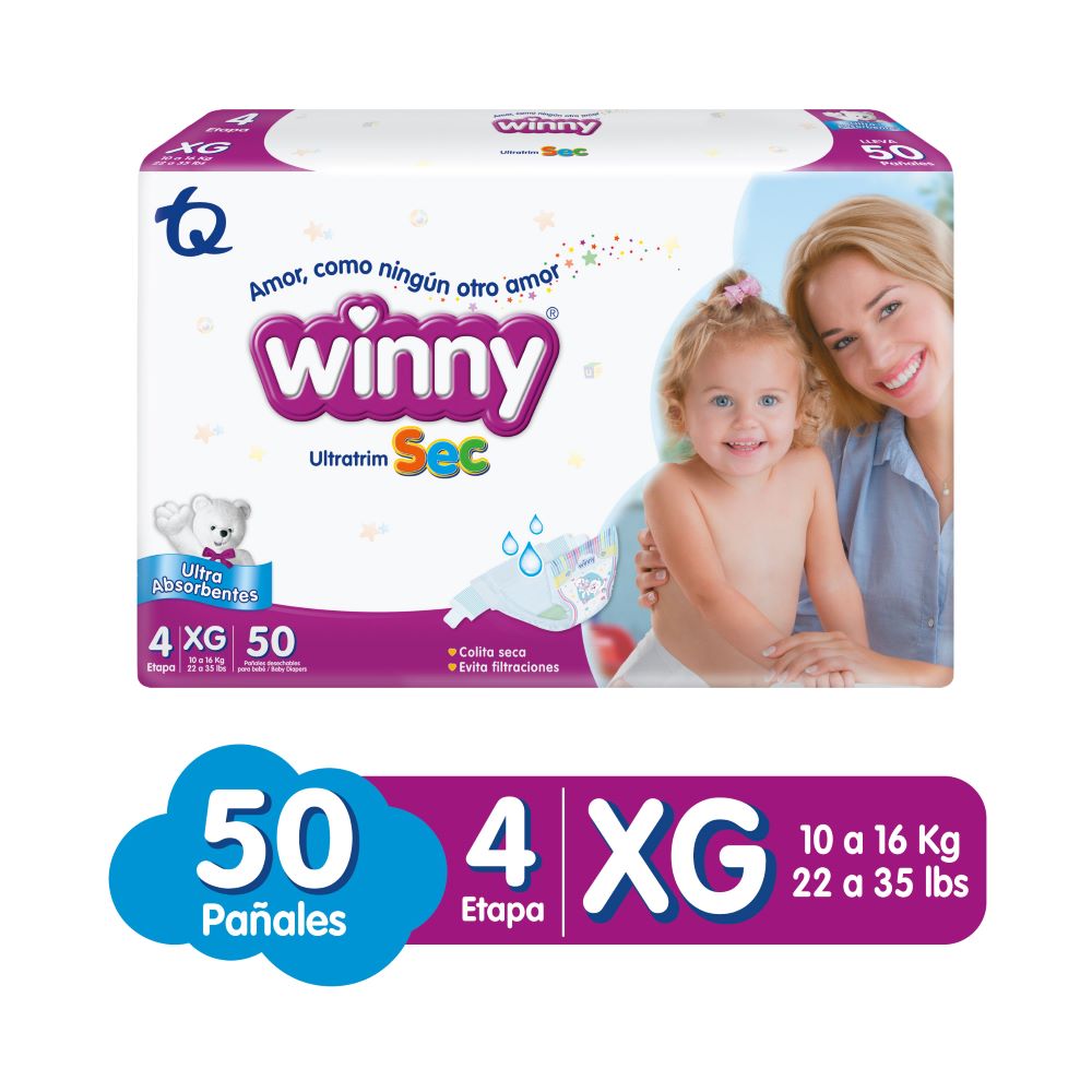 Pañales Winny Ultratrim Sec etapa 4 x50und