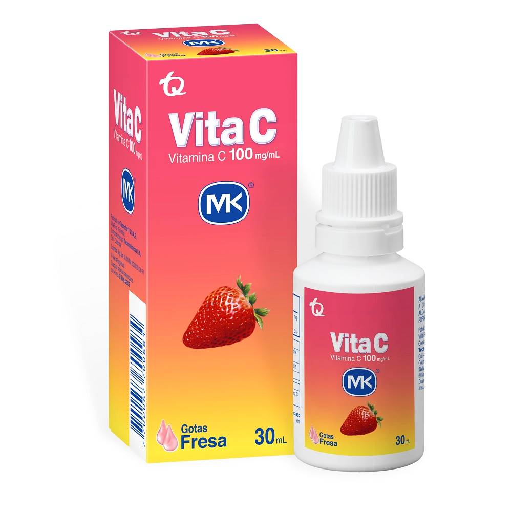 Vitamina C MK x100mg gotas fresa frasco x30ml