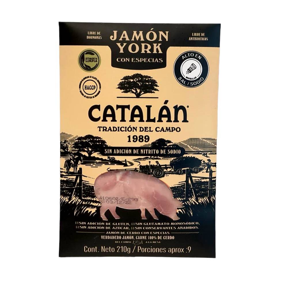 Jamón Catalán york especias x210g
