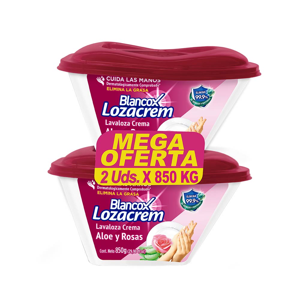Lavaloza crema Lozacrem aloe y rosas x2und x850g c-u