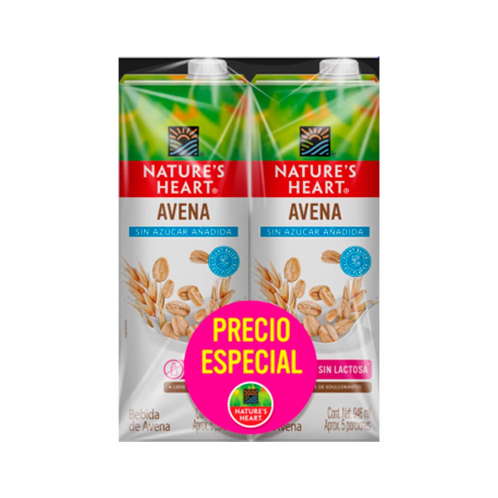 Bebida de Avena Nature's Heart Sin Azúcar x2 Und x946ml