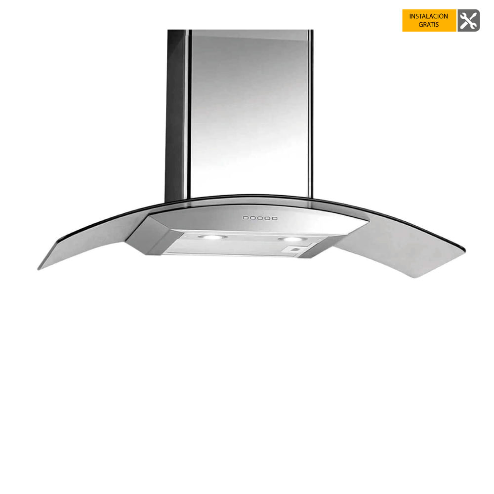 Campana Extractora Whirlpool 90Cms Tipo Pared WAI96ARHWF Gris