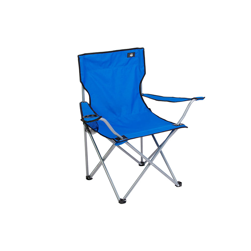 Silla Camping Caño Con Apoyabrazos Azul Alpes