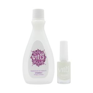 Removedor Vitú x95ml + Esmalte Vitú endurecedor x8ml