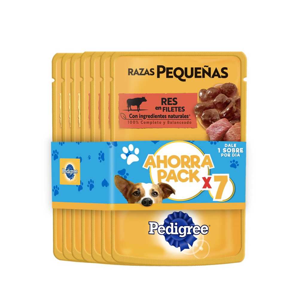 Alimento húmedo Pedigree perro adulto raza pequeña x7und x100g c-u