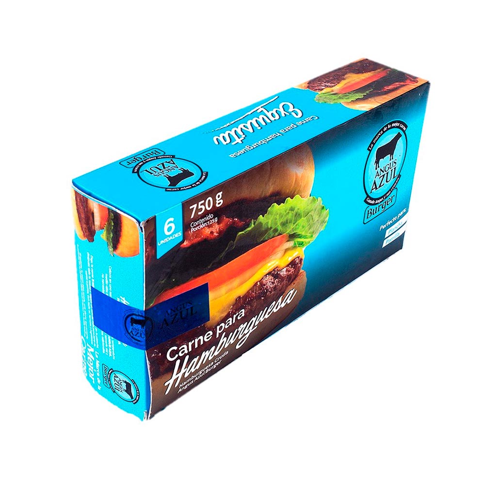 Carne para hamburguesa congelada Angus Azul x 750g