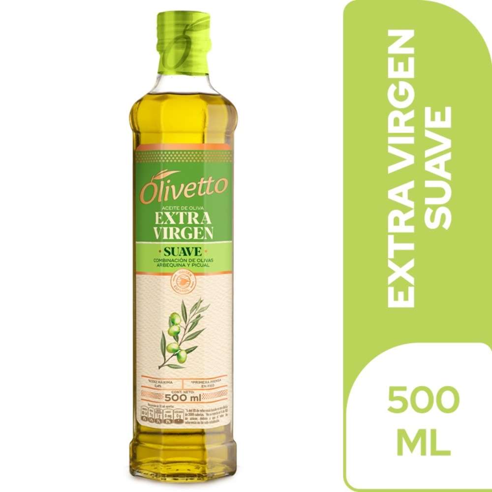 Aceite Olivetto oliva extra virgen Suave vidrio x500ml
