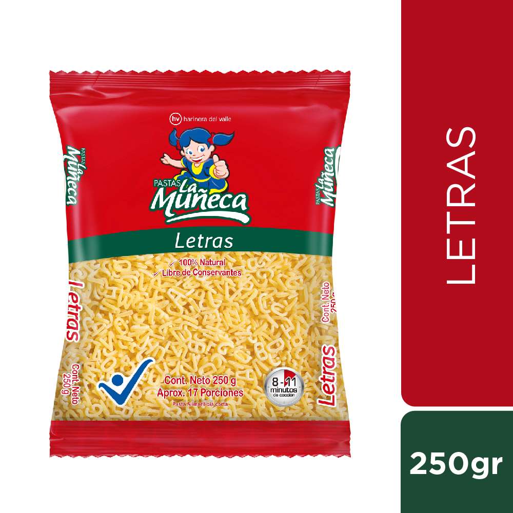 Pasta letras Pastas La Muñeca x250g