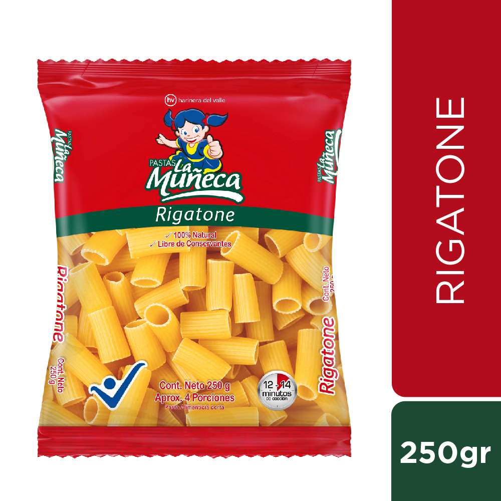 Pasta rigatone Pastas La Muñeca x250g