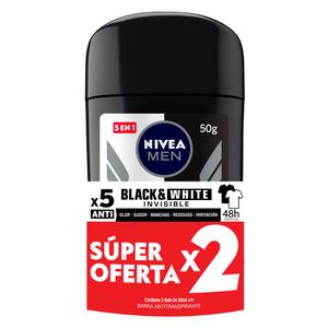 Desodorante Nivea Men Black & White Invisible Power en Barra x50g x2 und